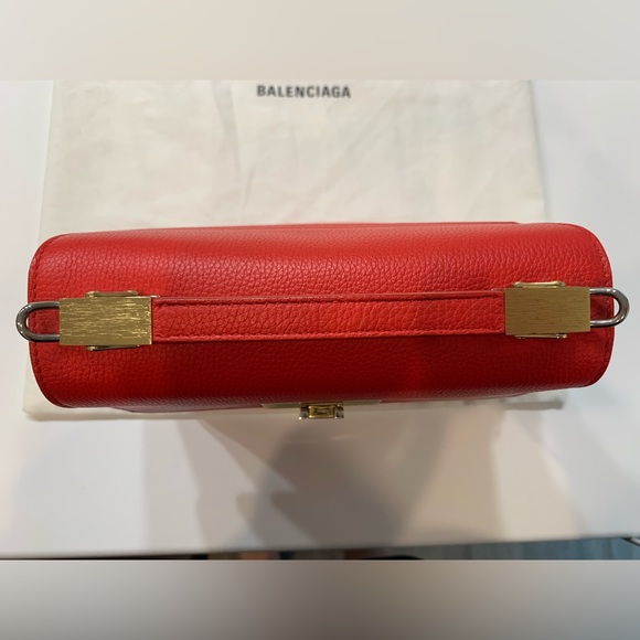 Balenciaga Grained Calfskin Mini Le Dix Red Satchel - Picture 6 of 16